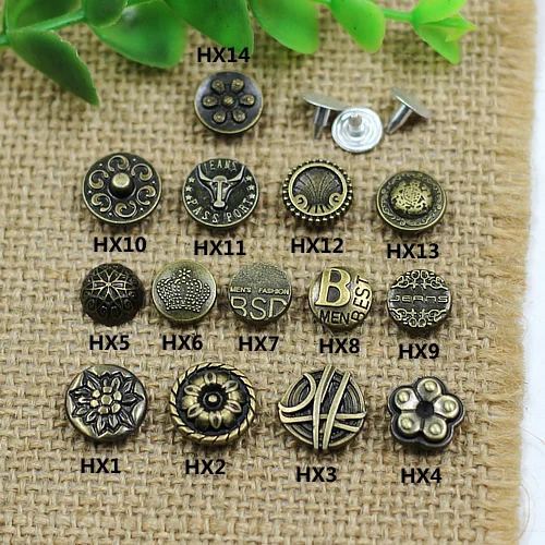 DIY pattern carved leather craft cow jeans clothes rivet decorative