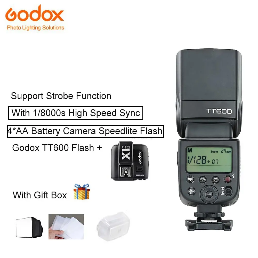 Godox tt600 Беспроводной Камера вспышки Speedlite с x1t-c x1t-f x1t-n передатчик Поддержка HSS для Nikon Canon Fujifilm