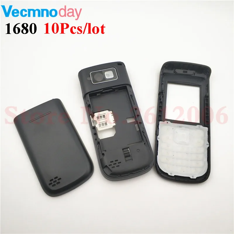

Vecmnoday 10Pcs/lot Housing Case For Nokia 1680 Full Complete Mobile Phone Housing Battery Cover Door Frame With Keyboard