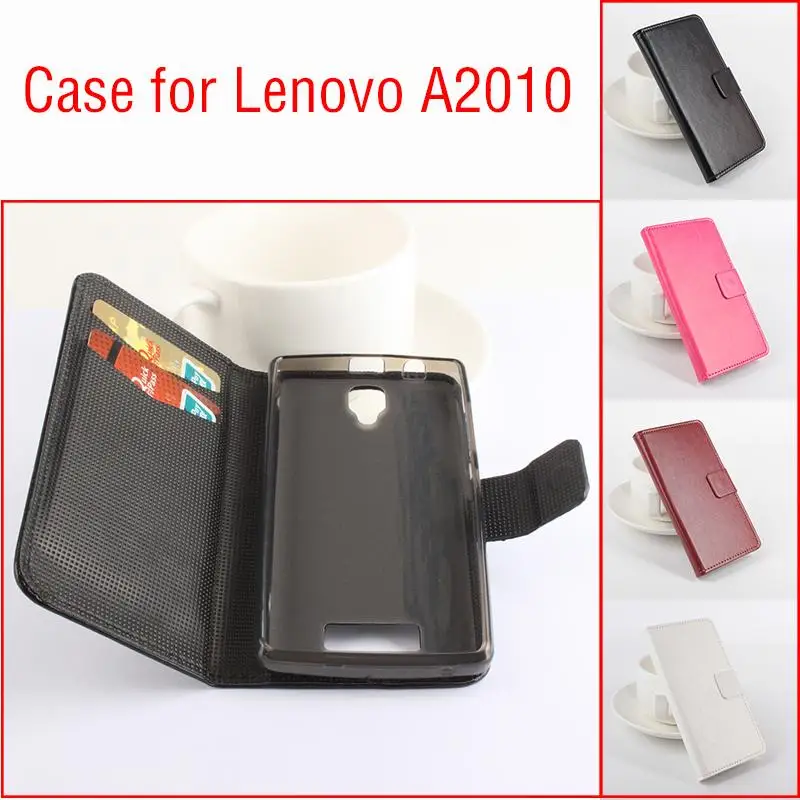 

Crazy Horse Leather Case For Lenovo A2010 Retro Vintage Wallet Phone Cover Cases with Stand and Card Holder