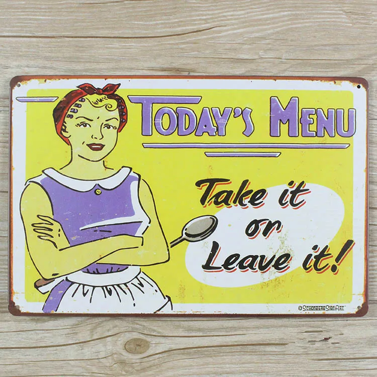 Retro decor Metal painting Tin wall art sticker Vintage plaques craft