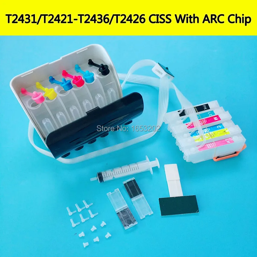 

T2431XL XP-760 XP-860 Bulk Ink Ciss System With Auto Reset Chip For Epson XP-750 XP-850 XP-950 XP-960 XP-55 Printer 243XL BMKJ