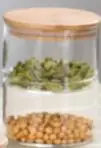 1 шт. комбинация стеклянная банка для хранения продуктов, кухонные закрытые бутылки для хранения, банки с бамбуковой крышкой, стеклянные банки для чая Bo JO 1083 - Цвет: 2 GLASS AND 1 LID