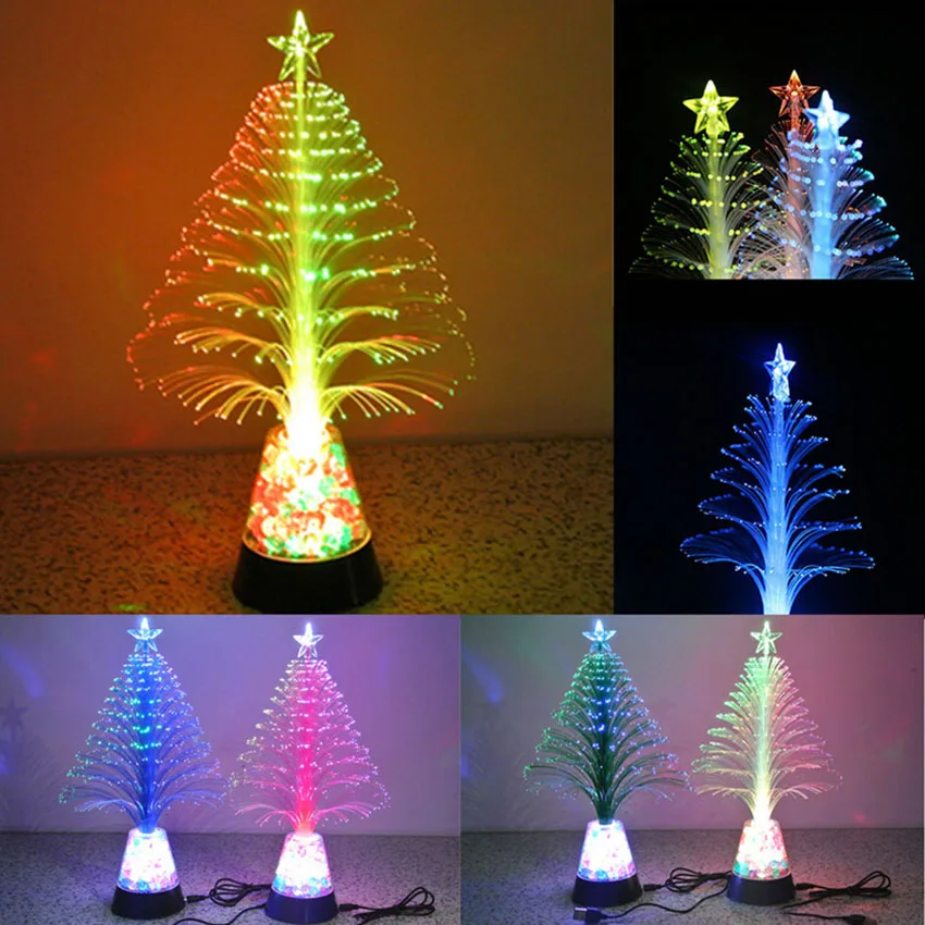 Us 474 5 Di Scontonuovo Disegno Di Plastica Fibra Ottica Albero Di Natale Light Up Toys Colore Casuale Lampeggiante Di Notte Di Sonno Migliore