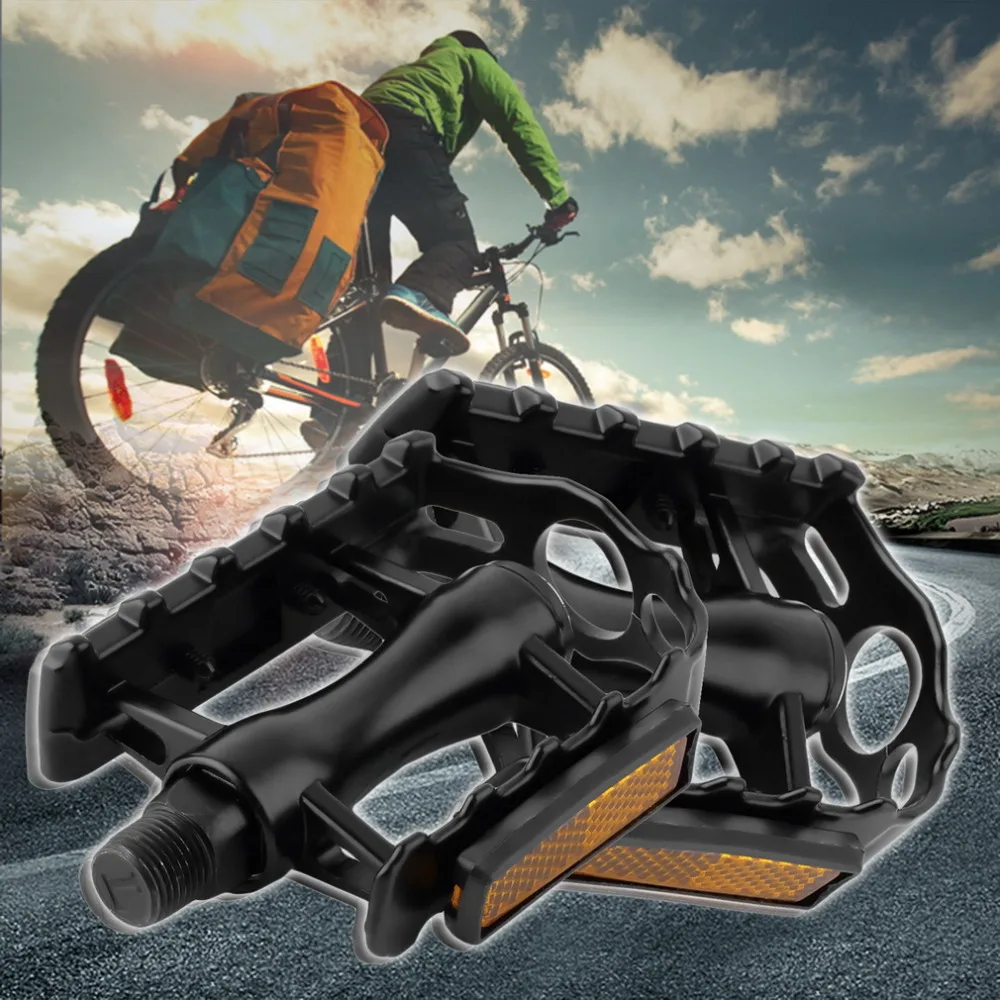 

One Pair Mountain Road Bicycle Pedals Flat Aluminum Alloy Pedals Platform with Gearwheel Bike Cycling Accessories