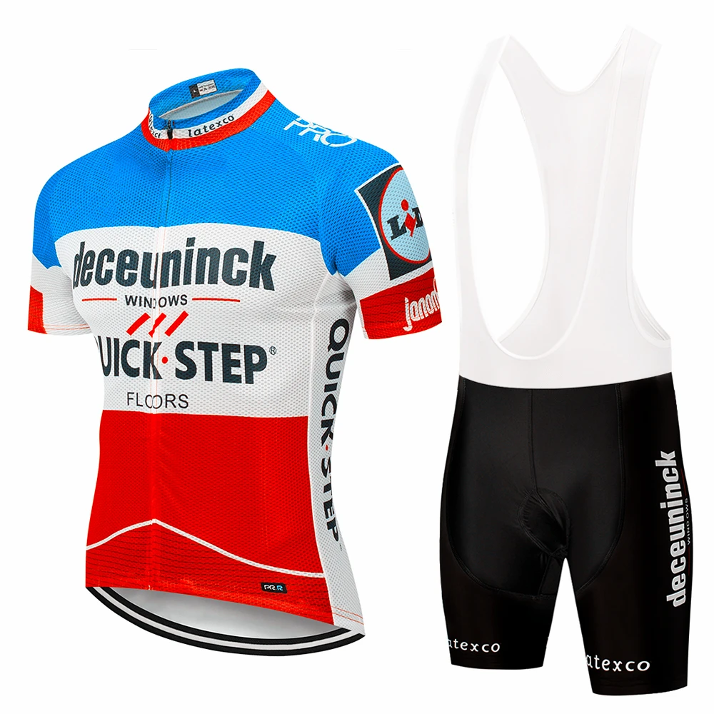 

2019 Quick step Pro Cycling Jersey Set Breathable Racing Sport Bicycle Jersey Mens Cycling Clothing Short Bike Bib Shorts