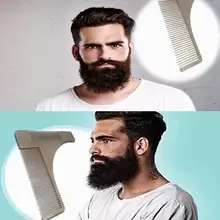 Расческа для коррекции формы бороды гребень для бритья с двух сторон из нержавеющей стали, шаблон для ухода за бородой, инструмент для формирования волос