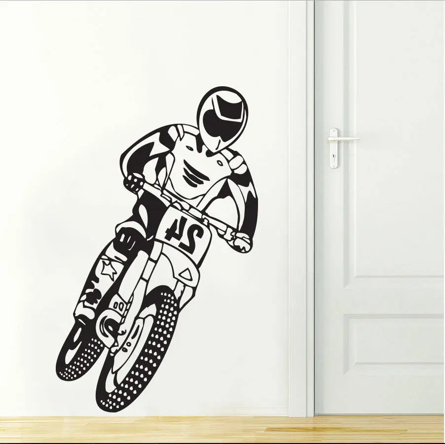 DSU Removable Quality Vinyl Motocross Motorcycle Dirt Bike Wall Decal