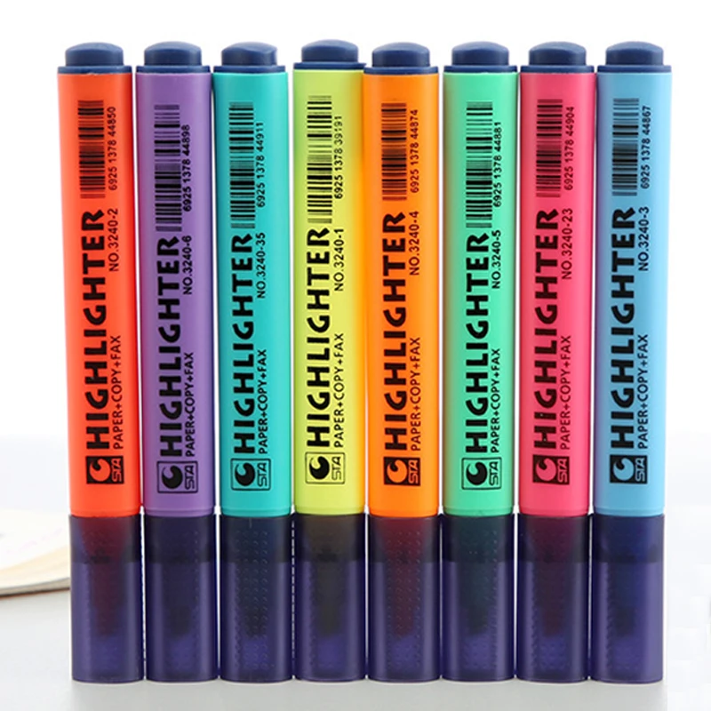 

STA Triangle Body Marker Pens Colorful Point Lining Gel Highlighters 8 Colors Option for School Stationery Supplies