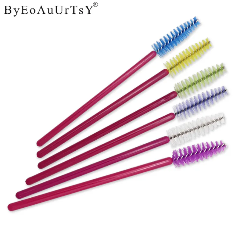 100 pcs One-off Disposable Eyelash Brush Cosmetic Makeup Tool Mascara Wands Applicator eyes make up Brushes Set Styling Tools (6)