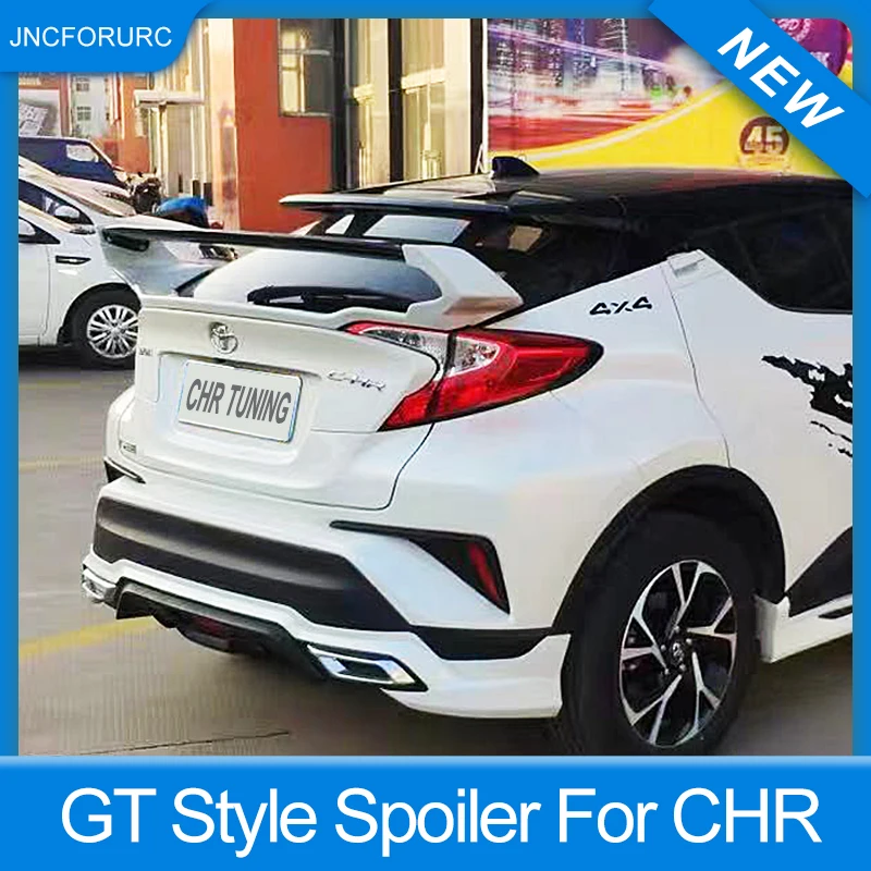 Rear Trunk Lid Car Spoiler For Toyota CHR 2016 17 18 19 FRP Material Black White Carbon Color ...