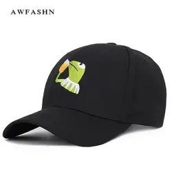 2019 новая мода лягушка вышивка бейсбол кепки KERMIT ни один из мой бизнес неструктурная папа шляпа тренд бренд спорт хлопок Bone