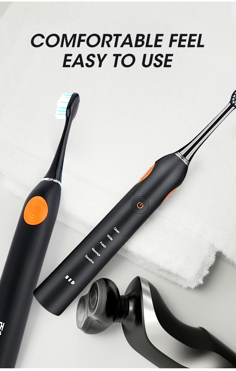 Escova de Dentes Substituição da Cabeça da Escova Sonic Elétrica Dental Ultra-som Dente Claro Temporizador Inteligente 5 Modo 2 8 1206???_07
