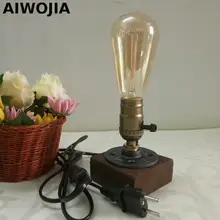 Настольная лампа Винтажная настольная лампа из дерева Эдисона железные лампы для клеток абажур Ретро креативный ночной Светильник буржи