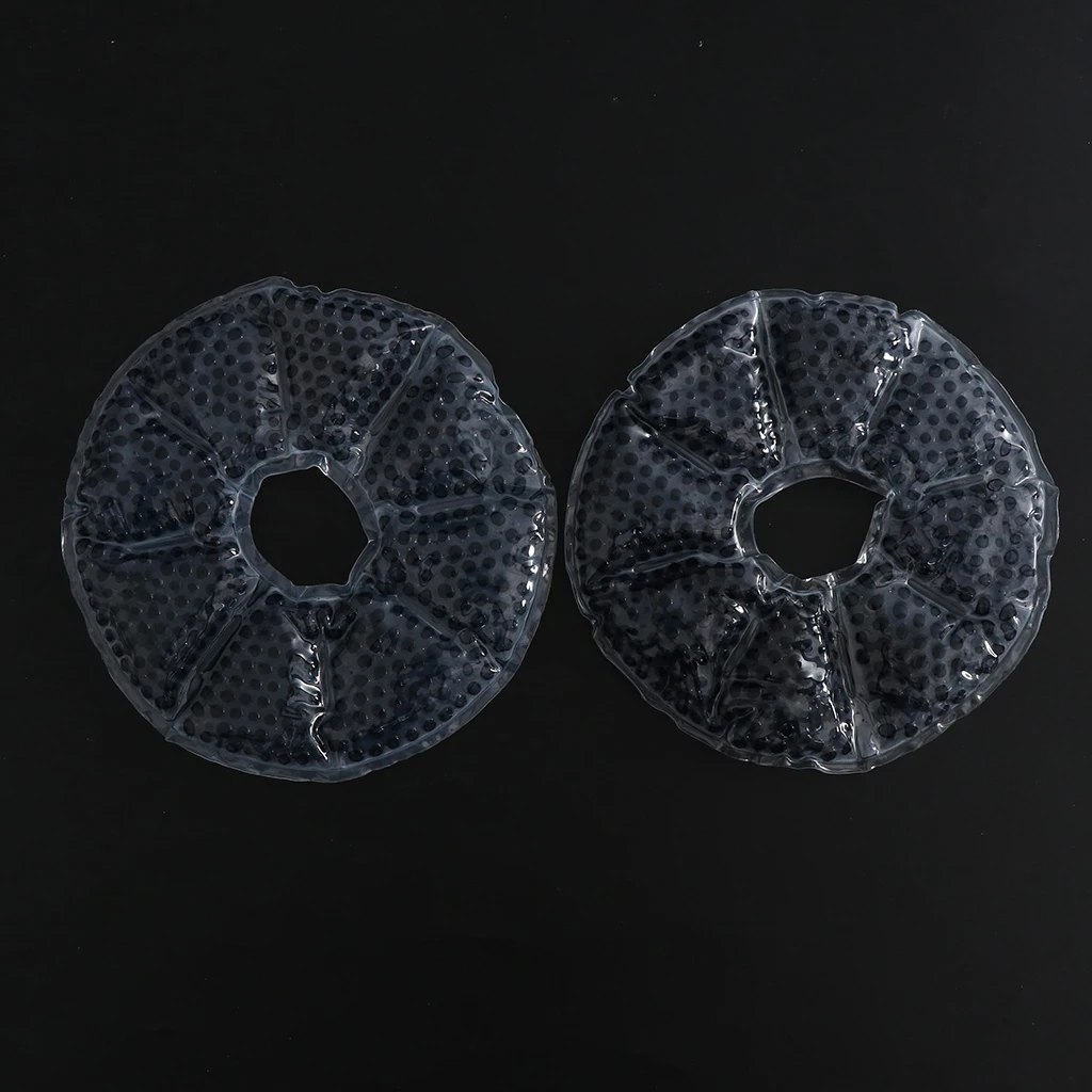 Тепловая силиконовая гелевая прокладка, успокаивающие подушки для кормления с льняным сечением, грелка или холодный компресс для кормления грудью-2 шт - Цвет: Black