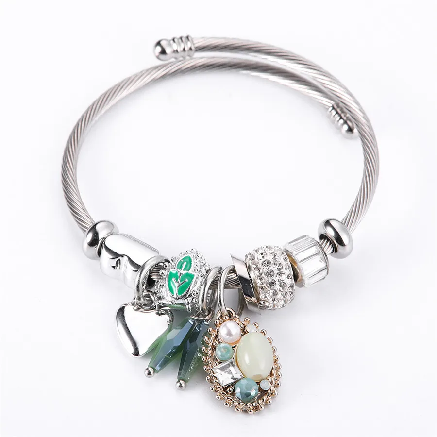 

Adjustable Tassel Element Pendant Bangles Bracelets Diy Jewelry Stainless Steel Bangle Bracelet For Women Fashion Jewelry