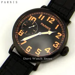 Parnis 46 мм из нержавеющей стали Чайка ручной обмотки 6497 мужские часы