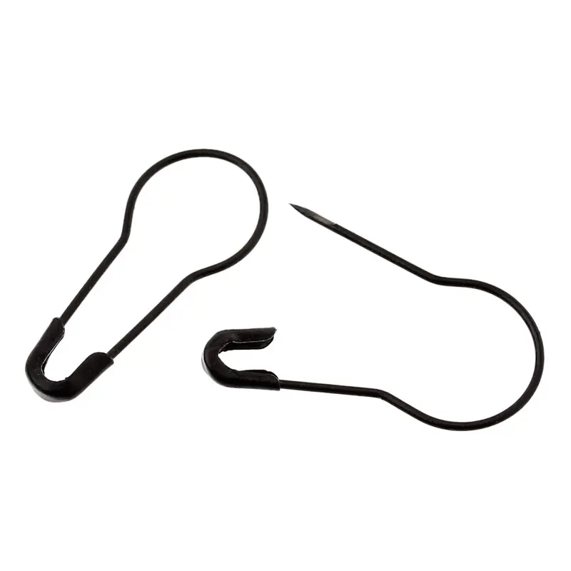 500Pcs Black Safety Pins Flask Gourd Bulb Shape Brooches DIY Crafts Sewing Making Findings 21x9mm