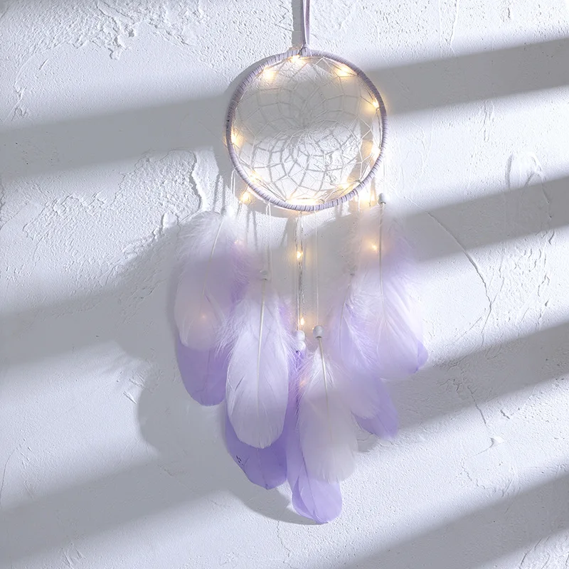 Home decoration girl heart room pendant simple dream catcher small night light handmade lovely birthday gift Wedding decoration