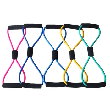 

8 Shaped Elastic Rope New Utility Multi-Color Durable Tension Chest Expander Yoga Pilates Sport Fitness Belt Random Color