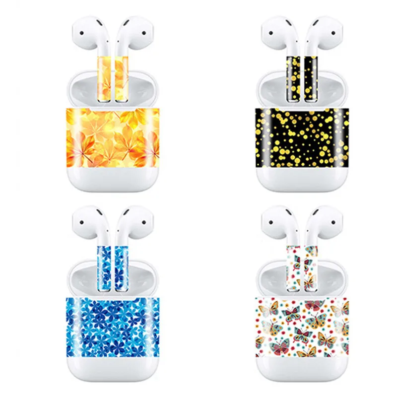 Красочные наклейки на кожу для AirPods беспроводная зарядная коробка наушников +