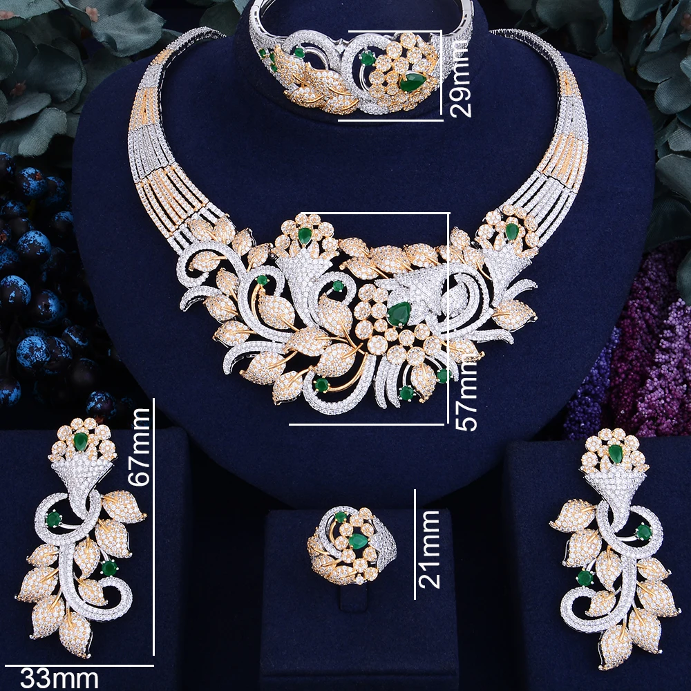 GODKI, известный бренд, роскошное Сверкающее женское свадебное ожерелье Naija с цветком, кубическим цирконием, Дубай, платье, ювелирный набор