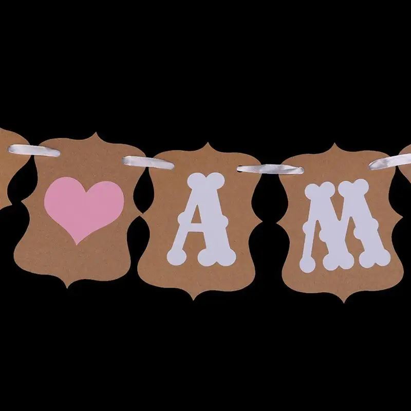 I AM ONE LOVE Paper Garland Bunting Banner деревенская Крестильная детская гирлянда для душа