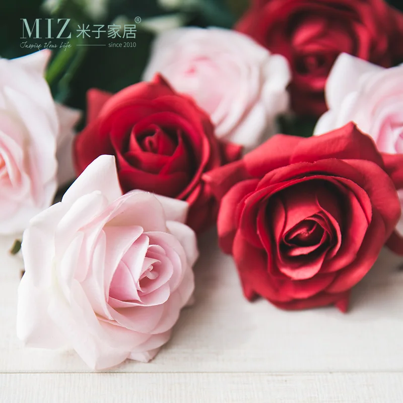 Miz 1 шт. настоящие поддельные розы Искусственные цветы Свадебные имитация