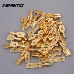 Vehemo 60 шт. замена автомобилей Электрические муфта Электрический разъем 2Pin Премиум автомобилей электрический разъем 6.3 мм комплект прочный