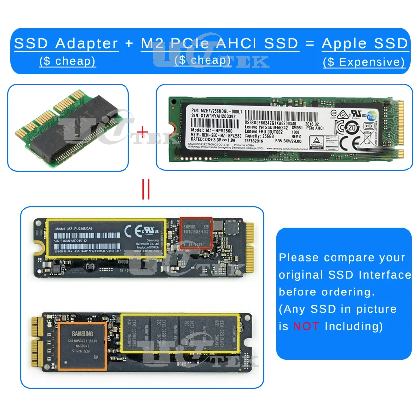 M.2 PCI-e SSD адаптера для MACBOOK Air 2013 A1465 A1466 Pro A1398 A1502 A1419 MD711 MD712 к NGFF(M) AHCI M.2