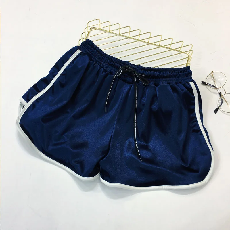 Женские шорты летние Однотонные эластичные Широкие шорты для бега женские шорты для фитнеса