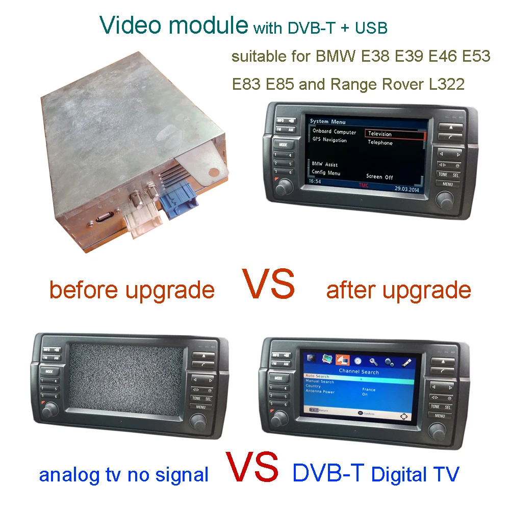 Оригинальный видео модуль с DVB T TV для BMW E38 E39 E46 E53 E83 E85 Range Rover L322|tv tuner video card|tv italiantv