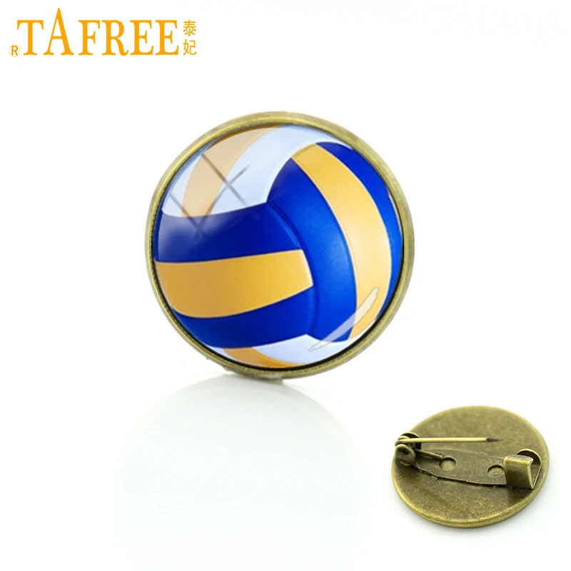 

Best Deals Ever beach volleyball badges Exquisite Classic Men's Sports brooch volleyball art picture brooches pin C 821