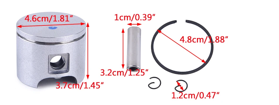 LETAOSK 46 мм поршневой Штифт Кольцо в сборе кольца уплотнитель для цилиндра; подходит 503 60 81-71 для Husqvarna 55 55 бензопила для ранчо