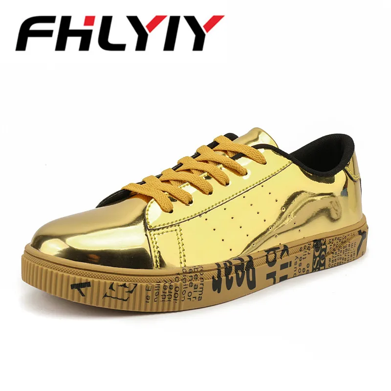 

New Men Light Sneakers Summer Breathable Comfortable Leather Shoes Big Size 36-47 Casual Walking Outdoor Shoes Gold Silver