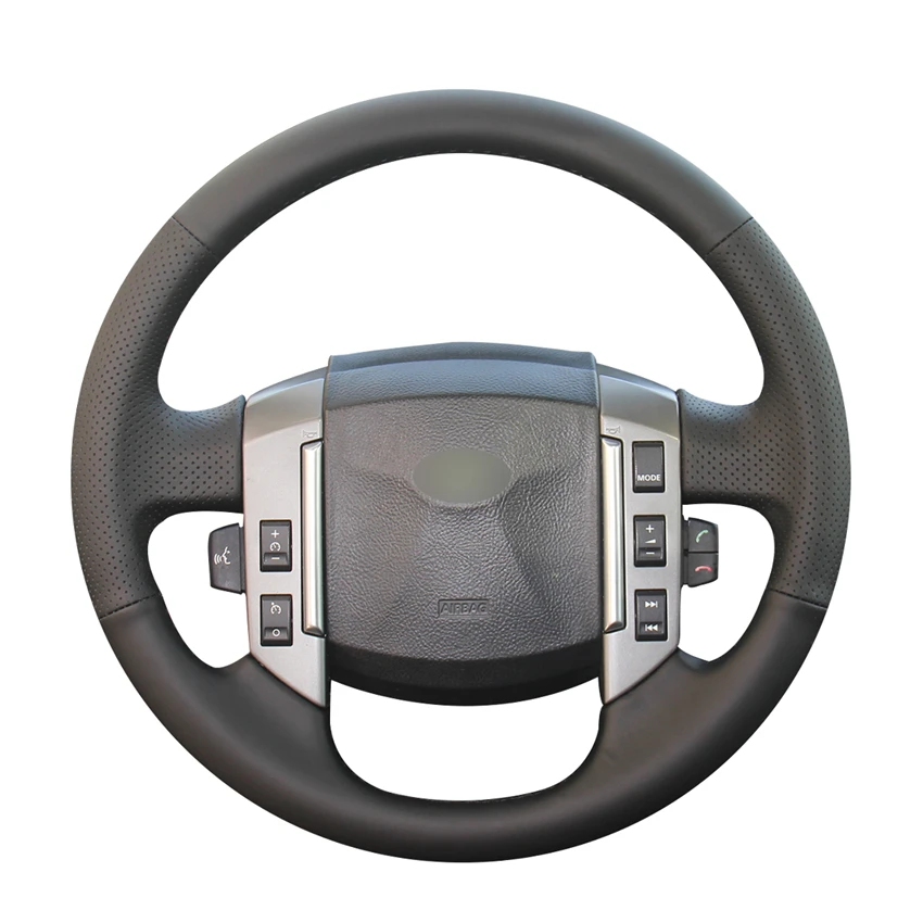 

Hand-stitched DIY Black PU Artificial Leather Car Steering Wheel Cover for Land Rover Discovery 3 2004-2009