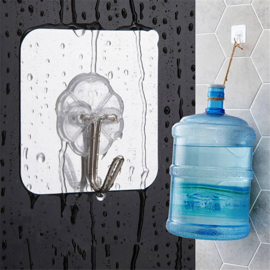 10PCS Bathroom and Kitchen Hooks Clover Reusable Self Adhesive Heavy Duty Waterproof Wall Hanger for Door Organizer3
