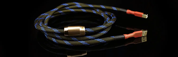 Banhado a Cabo 2.0 de Prata Fio de Cobre Aucharm Exquis Hifi 4n Ofc Vermelho Acusb1s Usb