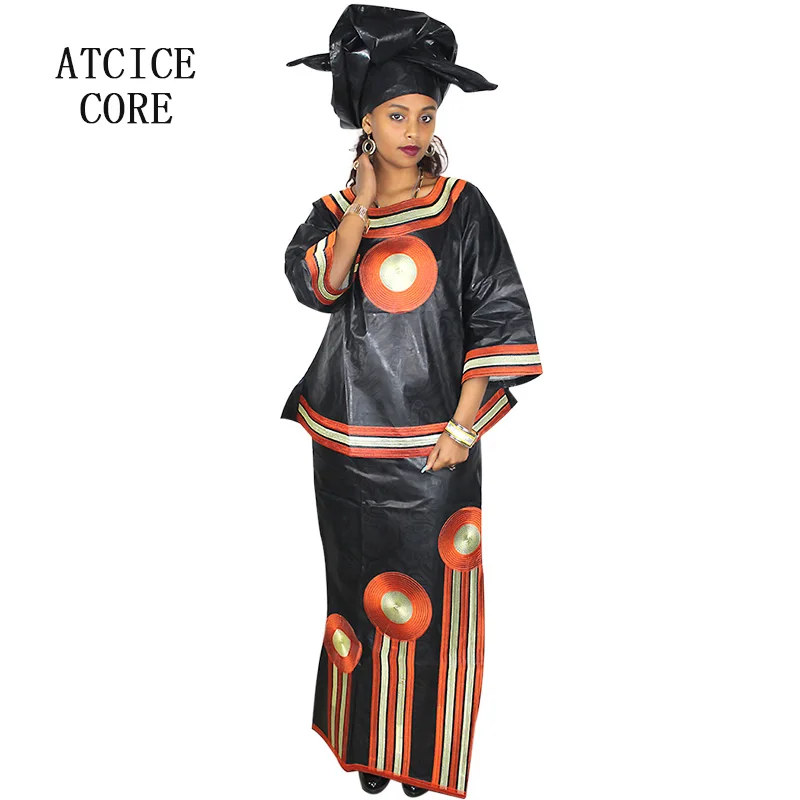 

african dresses for woman bazin riche embroidery design long dress LB062