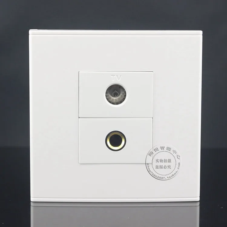 

Wall Face Plate TV & 6.35mm Audio Microphone Jack Outlet Socket Assorted Panel Faceplate