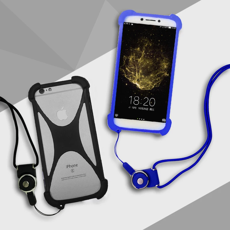 

Case For Ulefone Power 3 / 3S Silicone Bumper Shell with Neck Strap Soft Elastic Phone Back Cover for Ulefone Power 5 / Tiger X