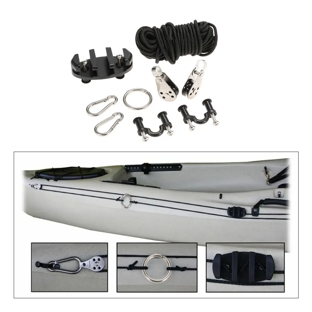

Pad Eye Anchor Trolley Kit for kayak DIY Kayak Anchor Trolley Cleat Kit Set With Well Nuts Stainless Steel Screws Rivets