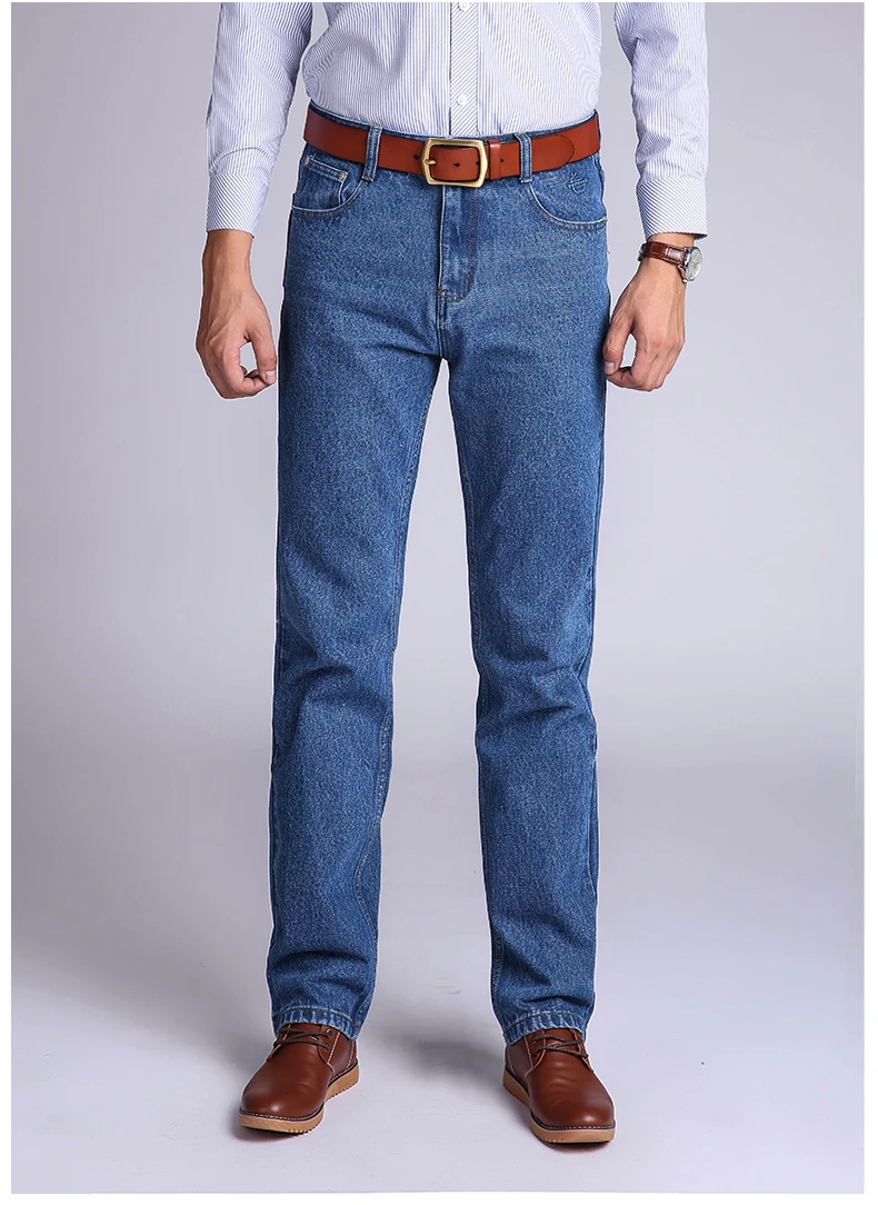 Tiger Castle Высокая талия 100% хлопок Для мужчин s Классические джинсы мешковатые Брендовые мужские прямые джинсовые штаны на весну и зиму, теплые