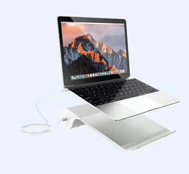 Настольный монитор Стенд пробел Нескользящая подставка для ноутбука Riser с 2 портами USBPD+ Тип C быстрой зарядки Для iMac, MacBook Pro, MacBook Air