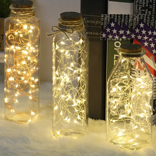 10pcs Lot Led Vase String Light Waterproof Button Battery Operated