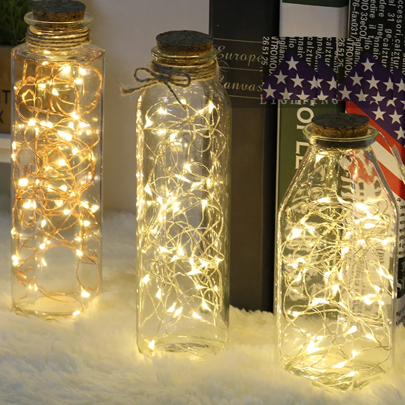 10pcs Lot Led Vase String Light Waterproof Button Battery Operated