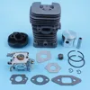 Cylinder Piston Carburetor Carb Gasket Kit For Partner 350 351 370 371 420 390 391 Formula 5000 Chainsaw 41mm Nikasil Plated 2