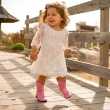 Мягкие кружевные платья с белыми цветами для девочек, кружевные платья для детей, платья Бохо с цветами для девочек, торжественное платье