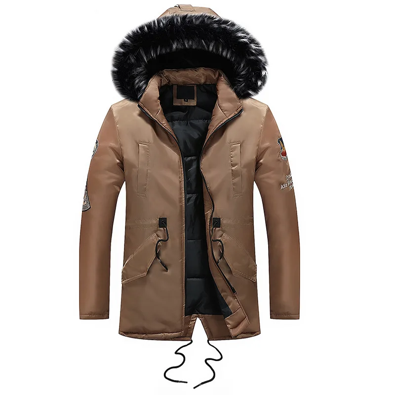 Длинные парки зимняя куртка толстовки мужские 2019 новая теплая ветрозащитная Повседневная Верхняя одежда хлопковое пуховое пальто большие