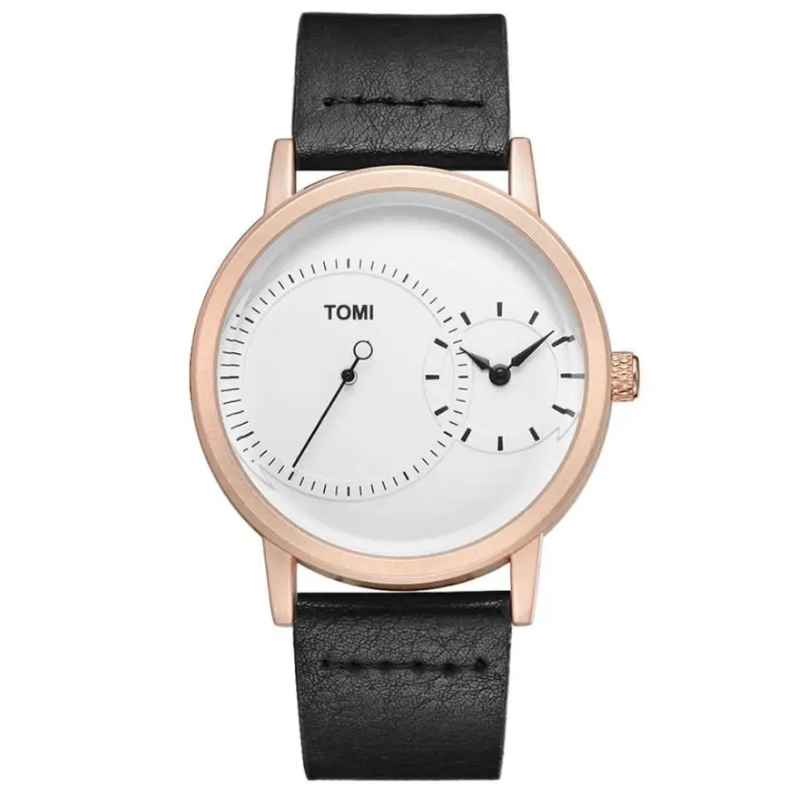 

2018 TOMI Luxury Brand Fashion Casual Men 's Bussiness Retro Design Leather Round Band Watchmen quartz watches stainless steel